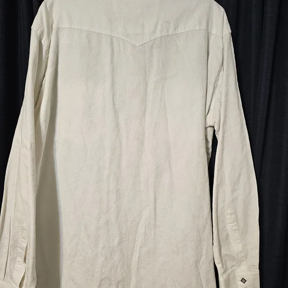 George Strait Wrangler Men's White Diamond Shape Pearl Snap Shirt - Picture 7 of 7